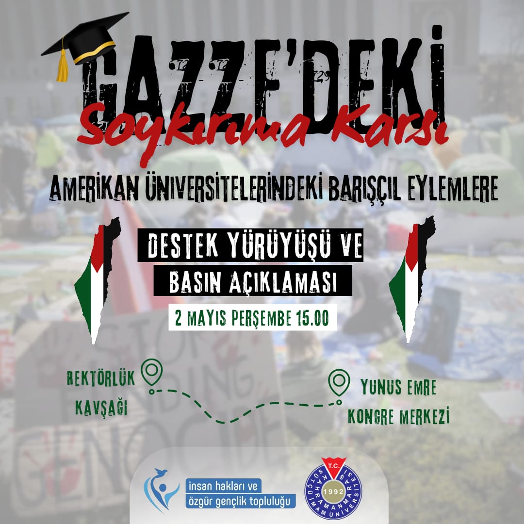 Gazze'deki Soykırıma Karşı Destek Yürüyüşü ve Basın Açıklaması.